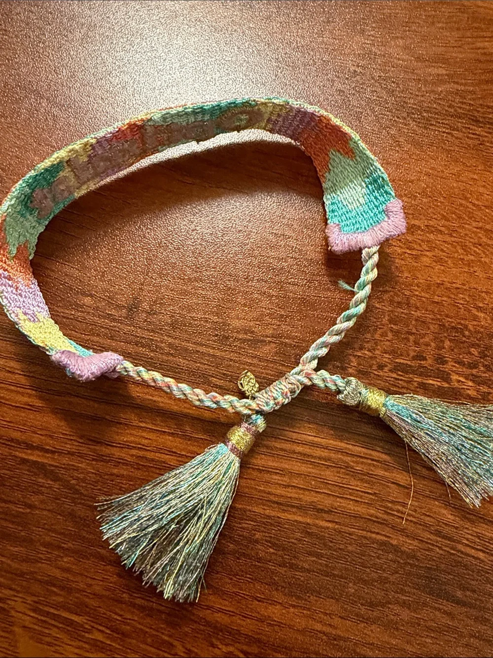 Kendra Scott Pastel Multicolor optimist  Woven Bracelet with Tassel Ends